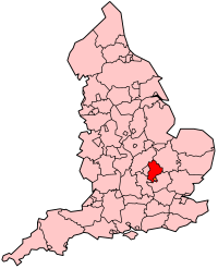 Bedfordshire's Location within England